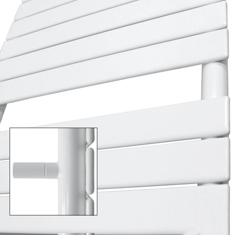 Badheizkörper Steam Design 600x1186 mm Weiß mit Wand Anschlussgarnitur