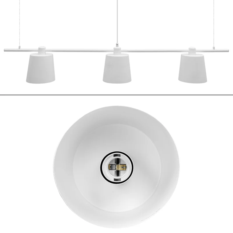 Hängelampe 3 flammig E27 Fassung 140 cm Weiß matt aus Metall