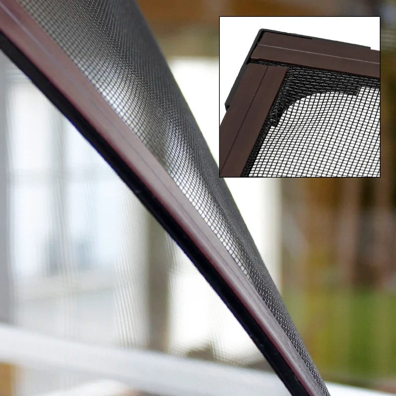 Fliegengitter Schwarz 130x150 cm aus PVC und Fiberglasgewebe