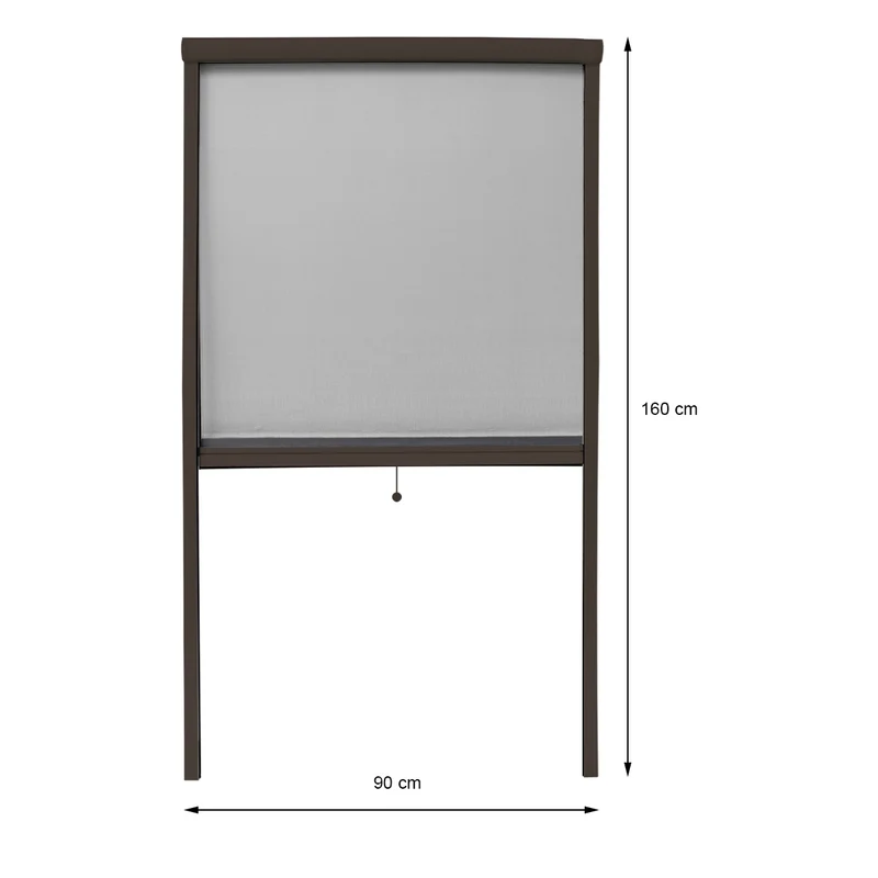 Fliegengitter Braun 90x160 cm mit Aluminium Rahmen