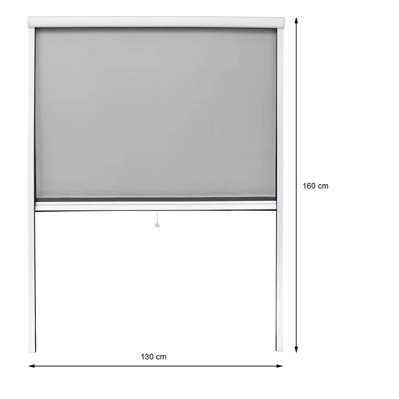 Fliegengitter Weiß 130x160 cm mit Aluminium Rahmen