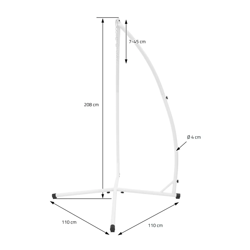 Hängesessel 208 cm Rot/Grün/Gelb aus Baumwolle bis 120kg inkl. Gestell