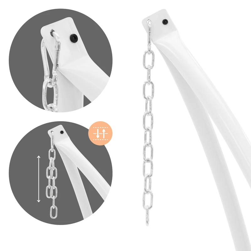 Hängesessel 208 cm Beige aus Baumwolle bis 120kg inkl. Gestell