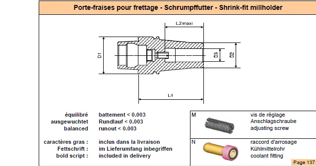 Shrink fit holder DIN69893-E50 d20