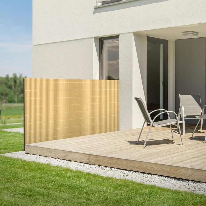 Sichtschutzmatte 100x500 cm Sichtschutzzaun Windschutz Balkonschutz PVC Bambus UV-beständig