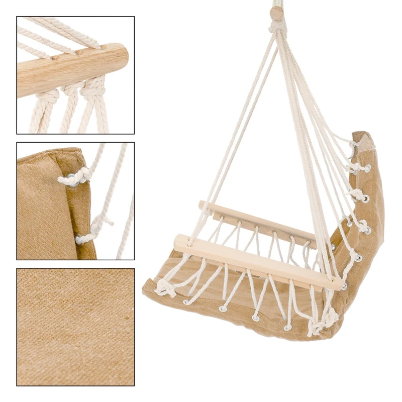 Hängesessel mit Armlehnen Terra Cotta aus Baumwolle inkl. Gestell