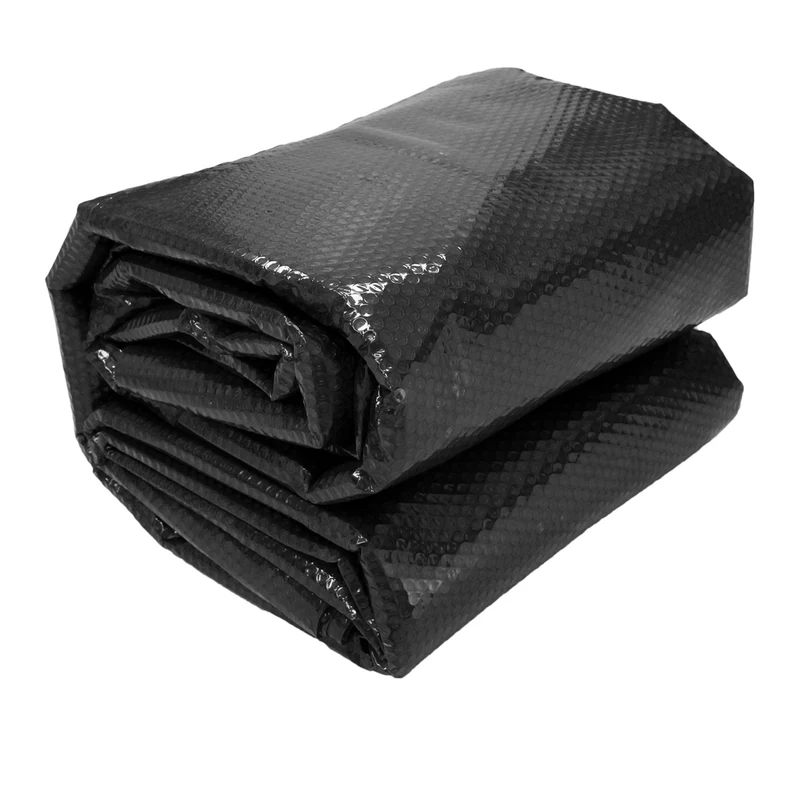 Pool Solarfolie Eckig 6x4 m 400µm Schwarz aus PE-Folie mit Luftkammern