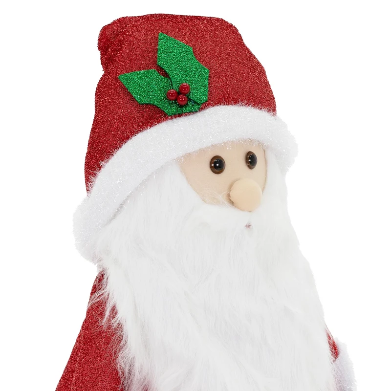LED Weihnachtsmann XXL 140 cm Warmweiß mit 10 LEDs aus Kunststoff