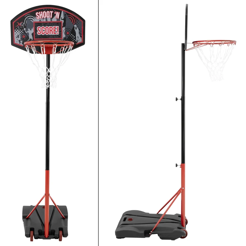 Basketballkorb mit Ständer Orange/Schwarz 248 cm aus pulverbeschichtetem Stahl