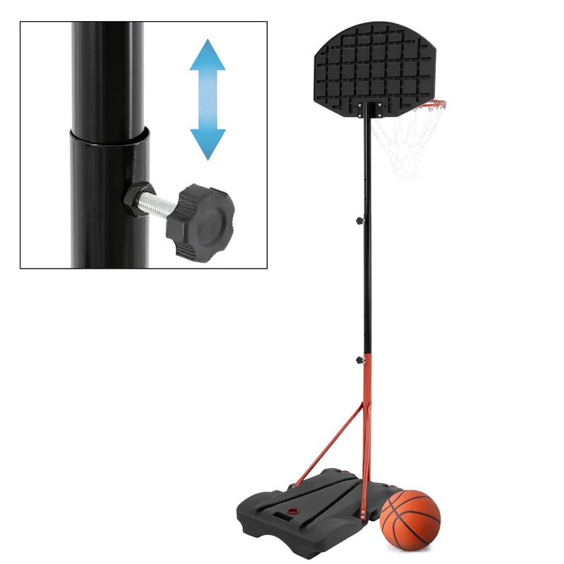 Basketballkorb mit Ständer Orange/Schwarz 248 cm aus pulverbeschichtetem Stahl