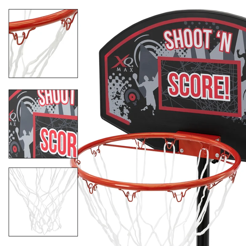 Basketballkorb mit Ständer Orange/Schwarz 248 cm aus pulverbeschichtetem Stahl