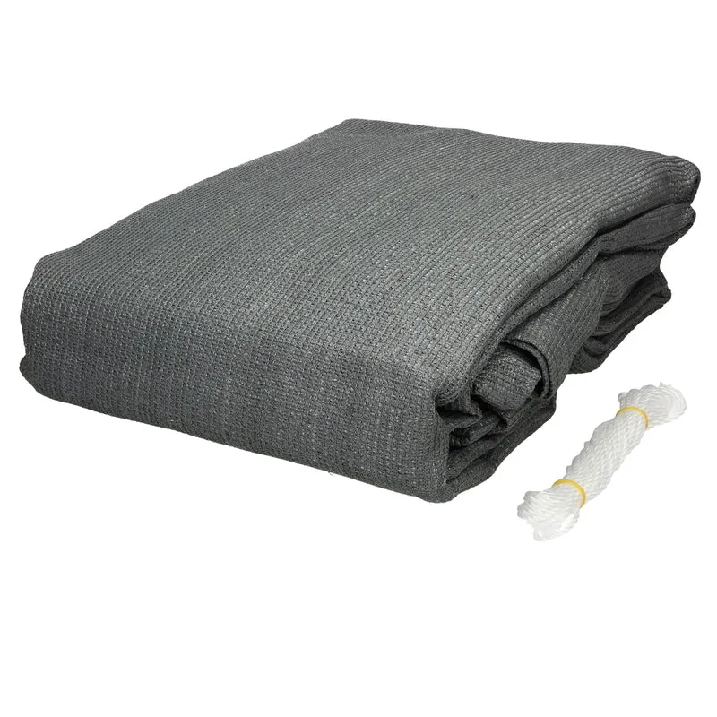 Sonnensegel rechteck 2x4 m Grau 100% HDPE mit UV Schutz inkl. Befestigungsseile