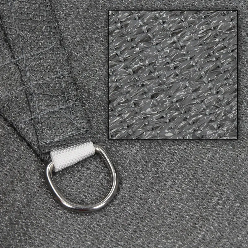 Sonnensegel rechteck 2x4 m Grau 100% HDPE mit UV Schutz inkl. Befestigungsseile