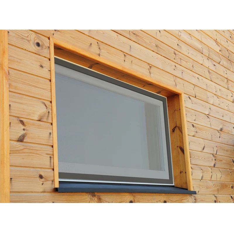 Fliegengitter Grau 100x120 cm mit Rahmen aus Aluminium
