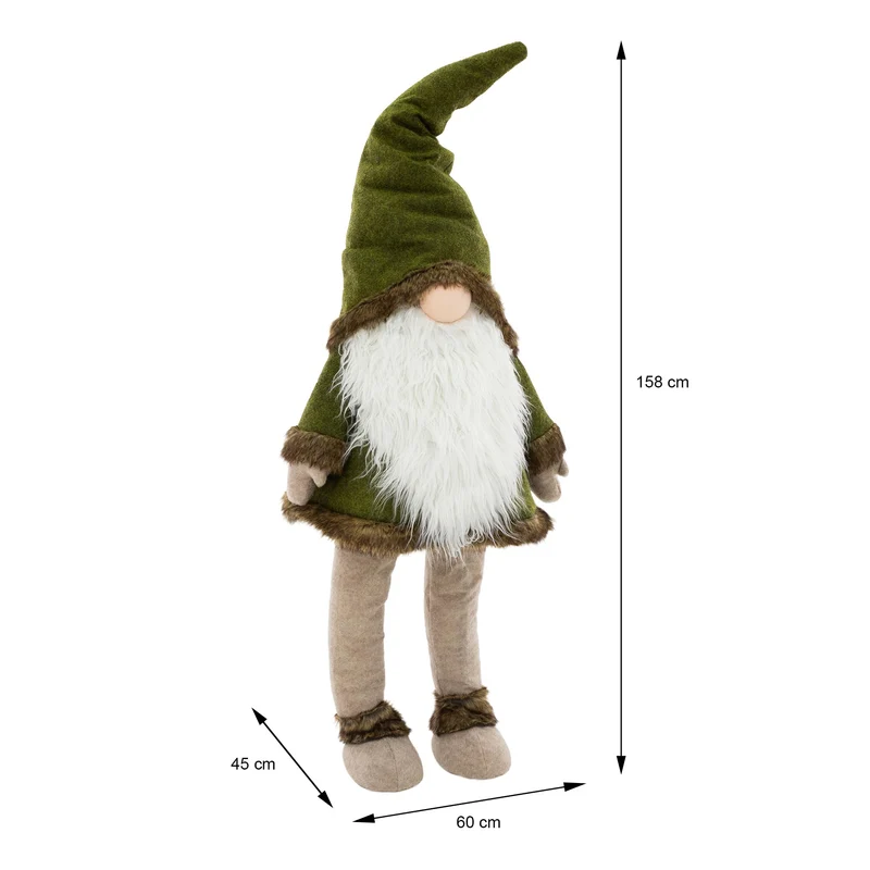 LED Wichtel-Figur 158 cm grün aus Kunststoff und Polyester