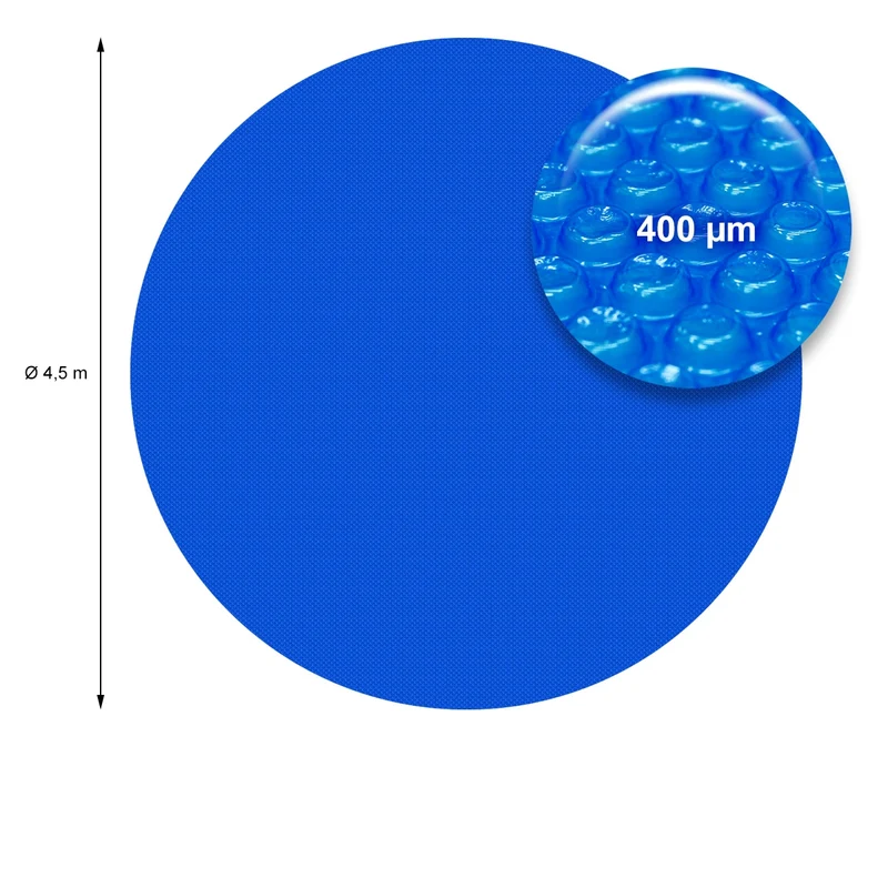 Pool Solarfolie Rund Ø 4,5 m 400µm Blau aus PE-Folie mit Luftkammern