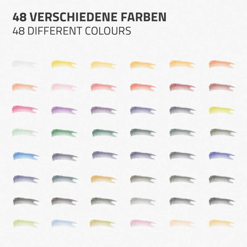Aquarellfarbkasten mit 48 Farben inklusive Pinsel und Papier Malkasten Set