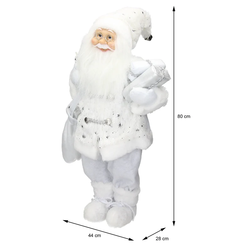 Weihnachtsmann 42x28x80 cm weiß aus Polyresin