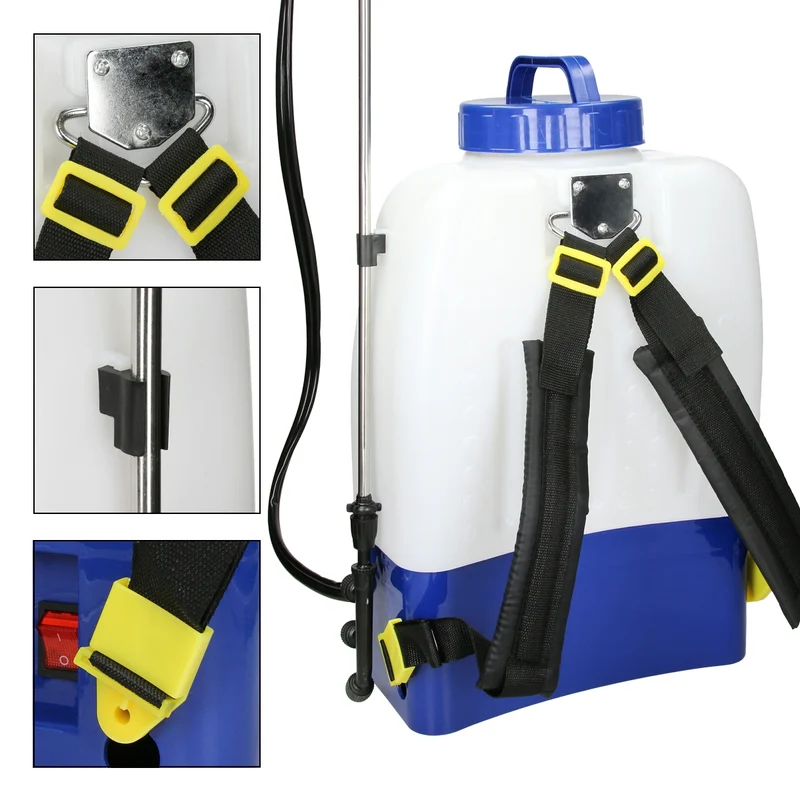 Rückensprühgerät mit 18 l Volumen und 12 V Akku + 3 Düsenaufsätze