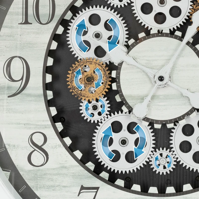 Große Wanduhr mit arabischen Ziffern Ø 48 cm aus Kunststoff