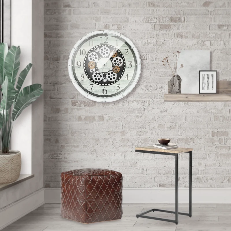 Große Wanduhr mit arabischen Ziffern Ø 48 cm aus Kunststoff