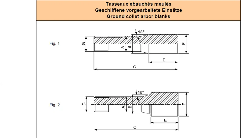 Blank collet arbor W20 d50x50