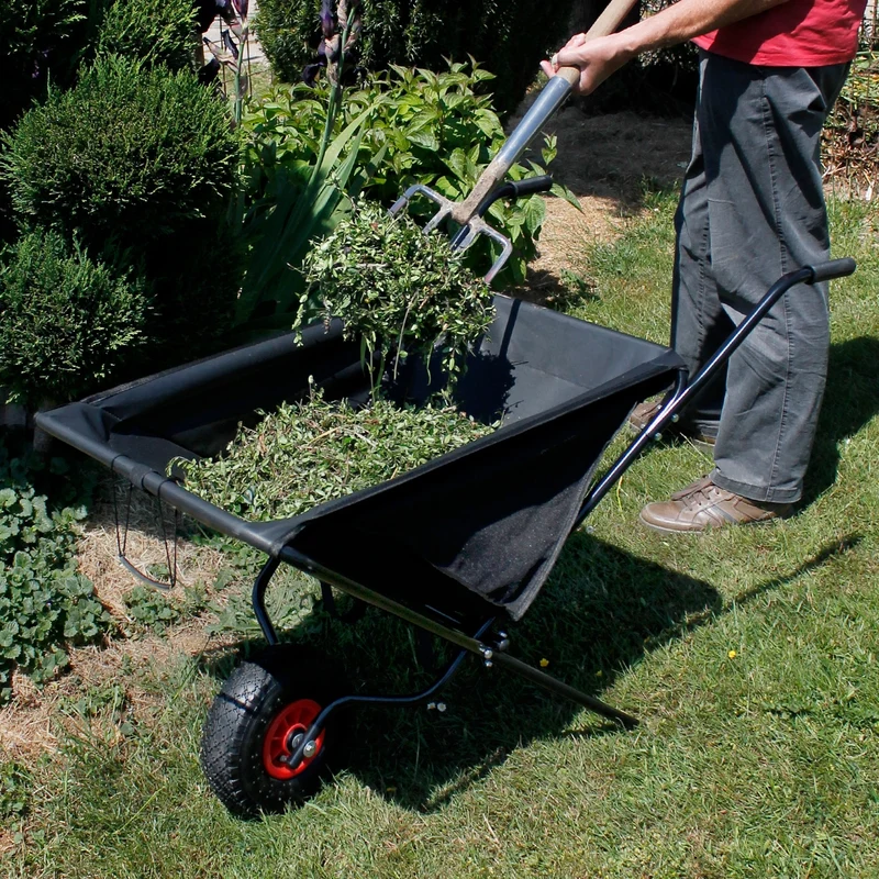 Faltbare Schubkarre 56L 104x62x64 cm belastbar bis 30 kg Rohre aus Stahl und Wanne aus Nylon