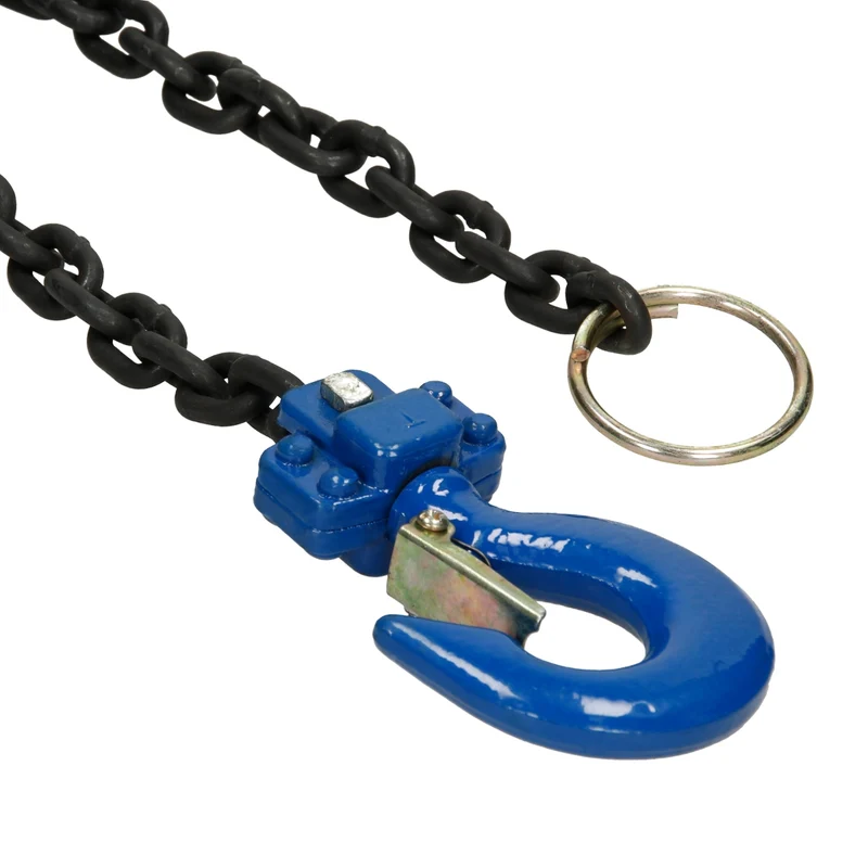 Flaschenzug mit Handhebel 750 kg, 1,5 m, aus Stahl, Gummierter Handgriff, inkl. Kette