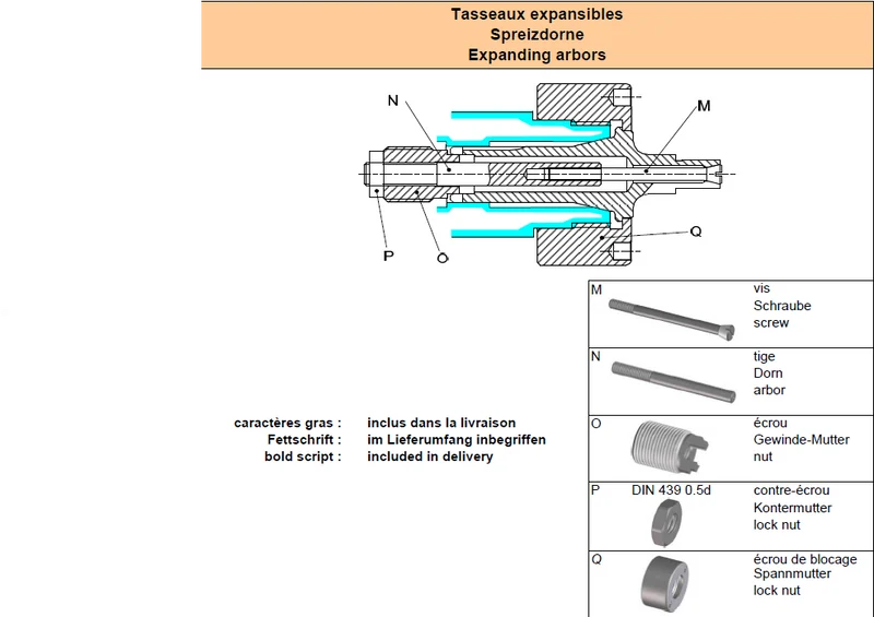 Shank for expanding mandrels B32 M10 L114