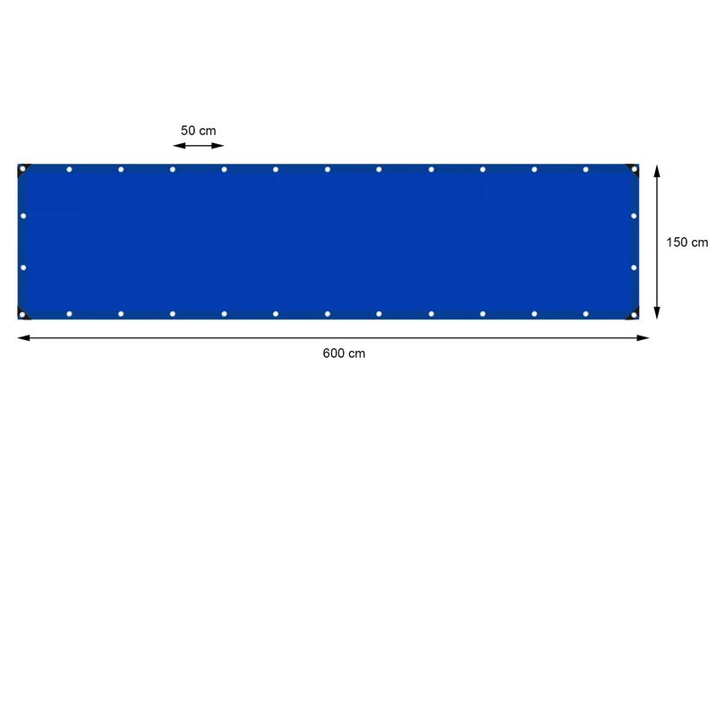 Abdeckplane Gewebeplane mit Ösen 1,5x6 m 180g/m² in Blau aus PE
