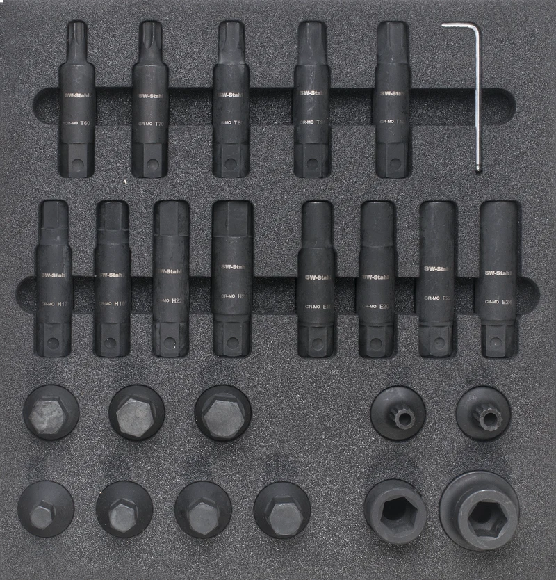 SW-Stahl Werkstattwagensortiment Impact-Schraubendreheinsätze 3/4" 25-teilig