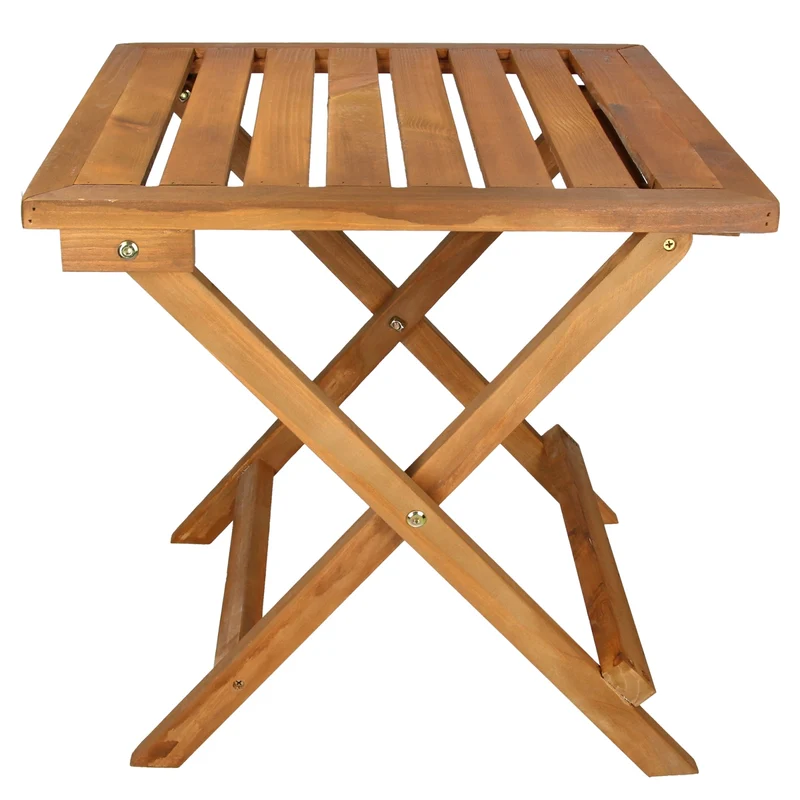 Gartentisch Braun 46x46x46 cm klappbar aus massivem Kiefernholz