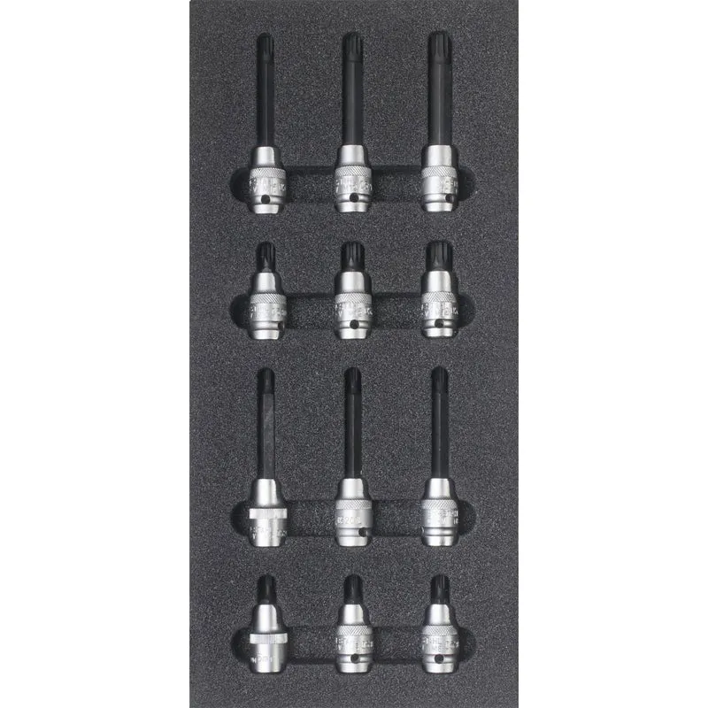 SW-Stahl Werkstattwagensortiment Schraubendreheinsätze 1/2" Vielzahn 12-teilig