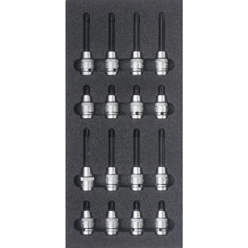 SW-Stahl Werkstattwagensortiment Schraubendreheinsätze 1/2" T-Profil 16-teilig