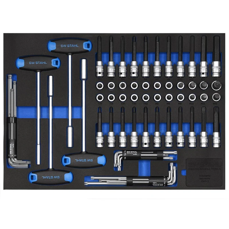SW-Stahl Werkstattwagensortiment Steckschlüssel 1/2“ 72-teilig