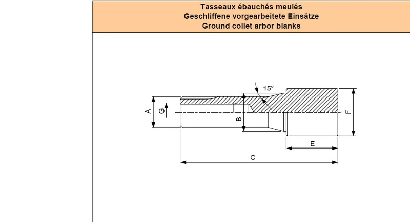 Blank collet arbor P10 d30x40