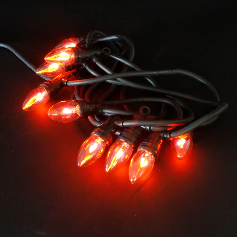 Lichterkette 3,6 m mit 10 Glühbirnen Warmweiß Flammen Effekt