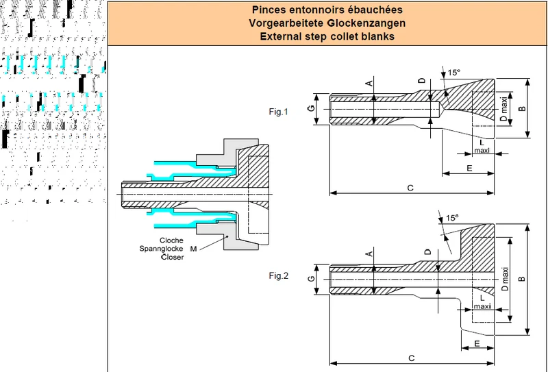 Pre-machined bell collets W20 GR1 d36