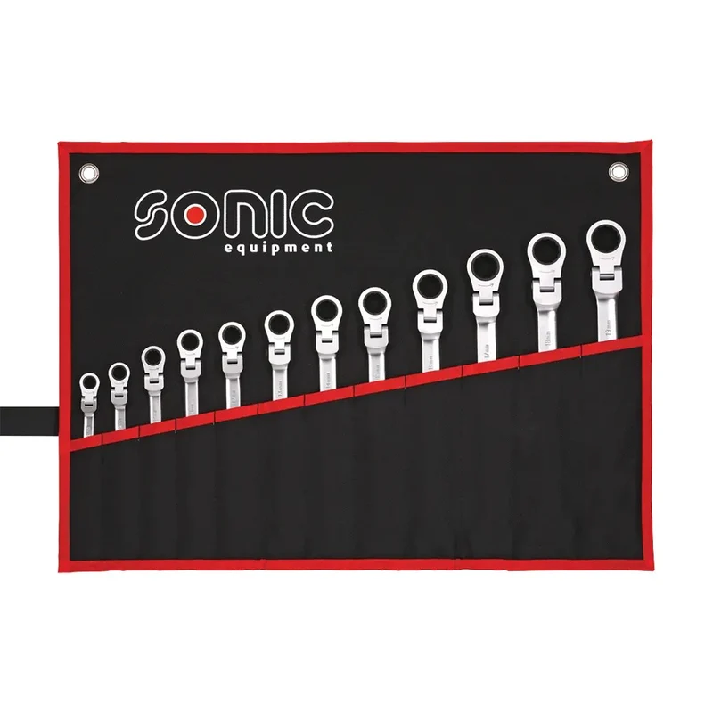 Sonic Flexible Ring-Gabelschlüssel Ratschensatz 12-kant 12-teilig - 601218