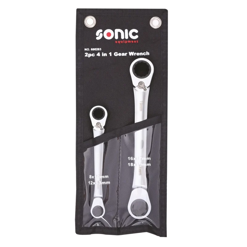 Sonic 4-in-1 Ringratschenschlüsselsatz in Tasche 2-teilig - 600203