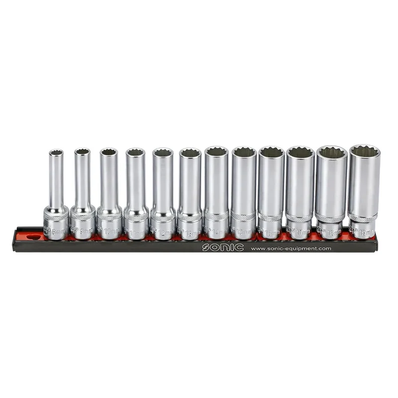 Sonic Stecknusssatz 1/2 Zoll lang 12-kant auf Steckleiste 12-tlg. - 301204