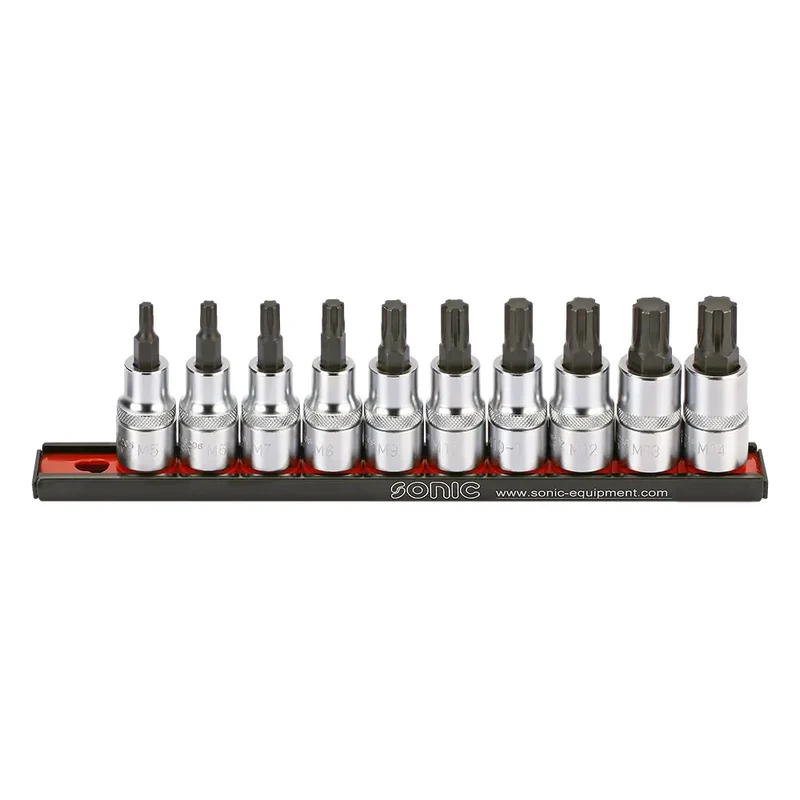 Sonic Bitsatz 1/2" Ribe auf Steckleiste 10-teilig - 301008