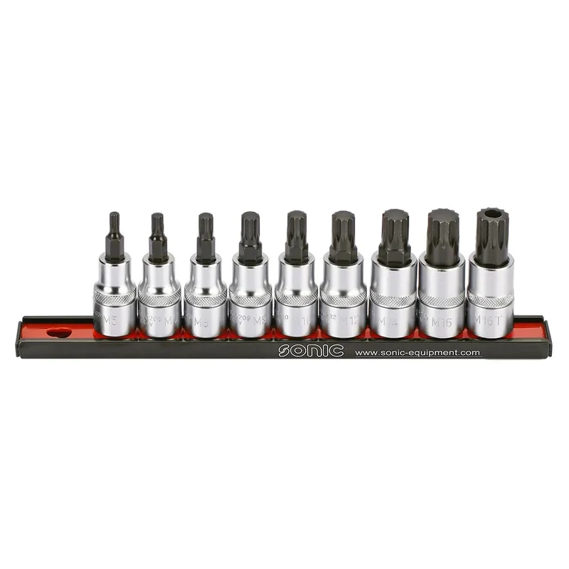 Sonic Bitsatz 1/2 Zoll Vielzahn auf Steckleiste 9-tlg. - 300906