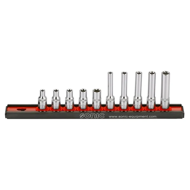 Sonic Stecknusssatz 1/4" TX-E auf Steckleiste 10-teilig - 101002