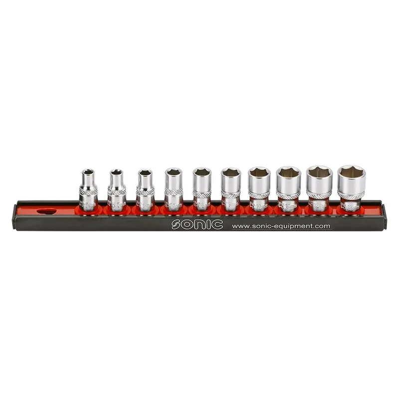 Sonic Stecknusssatz 1/4" 6-kant auf Steckleiste 10-teilig - 101001