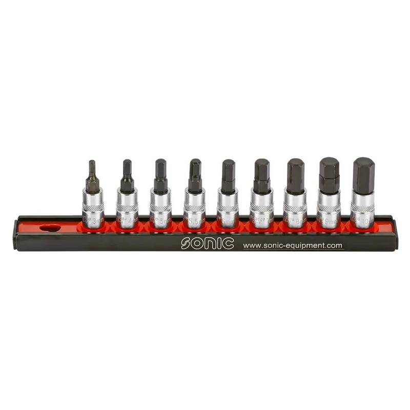 Sonic Bitsatz 1/4" Innensechskant auf Steckleiste 9-teilig - 100904