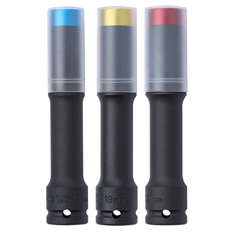 Sonic Felgen-Stecknusssatz 1/2 Zoll 6-kant extra lang mit Ring 3-tlg. - 300312