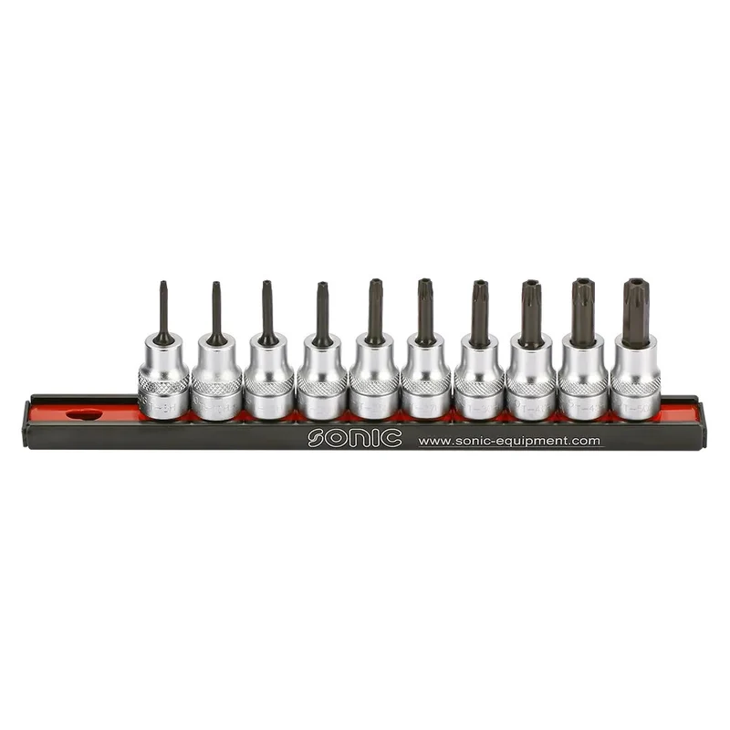 Sonic Bitsatz 3/8" TX mit Loch auf Steckleiste 10-teilig - 201006