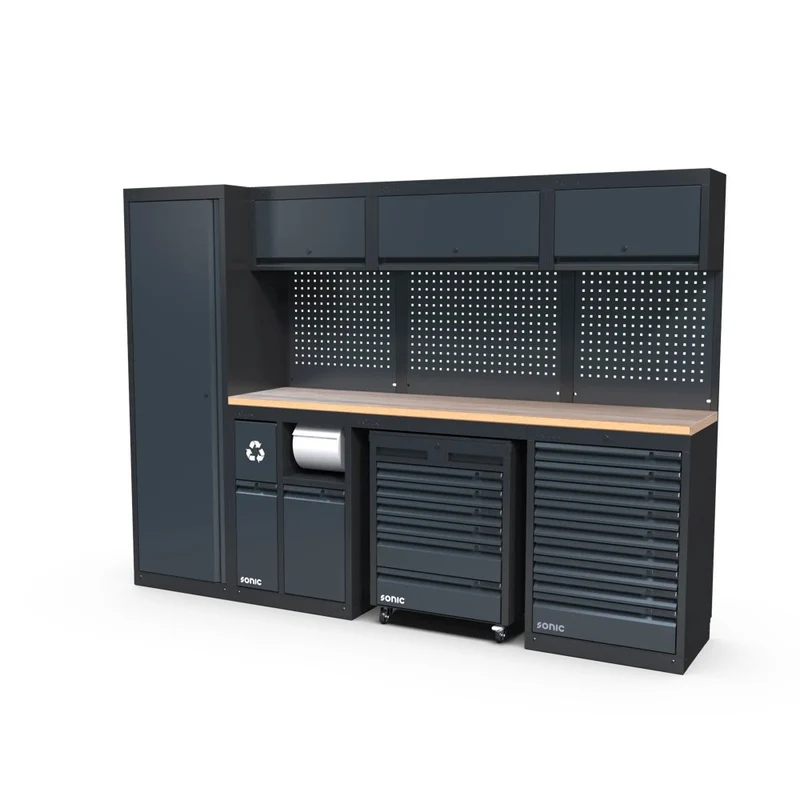 Sonic NEXT MSS Schrankwand mit Holzarbeitsplatte hoch 2803 mm - 4930803