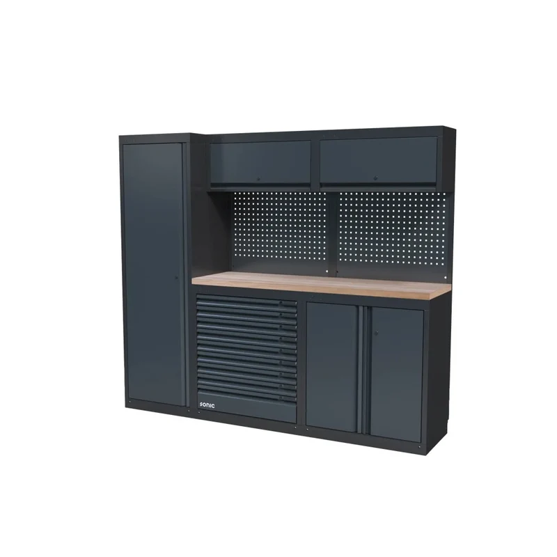 Sonic NEXT MSS Schrankwand mit Holzarbeitsplatte hoch 2300 mm - 4930802